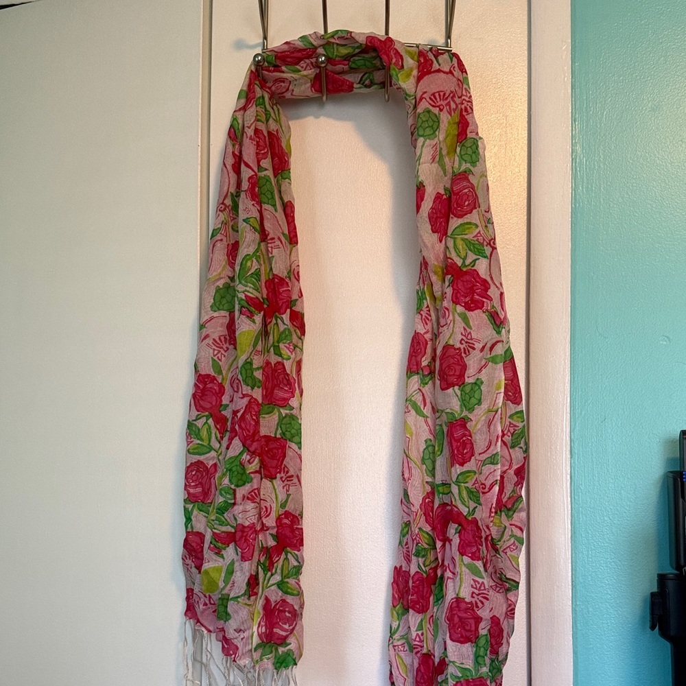 Lilly Pulitzer Vibrant Floral Scarf-Delta Zeta Sorority